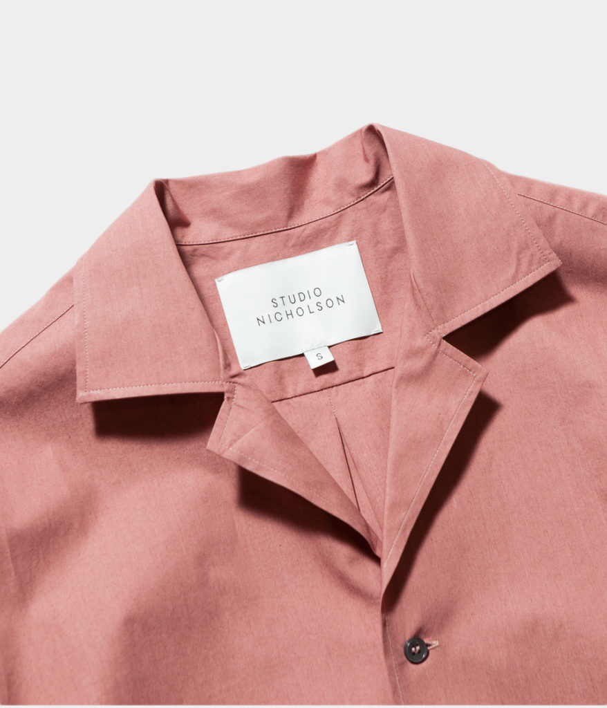 Studio Nicholson スタジオニコルソン COCKLE Paper Poplin Shirting-Short Sleeve Camp Collar Shirt 開襟シャツ