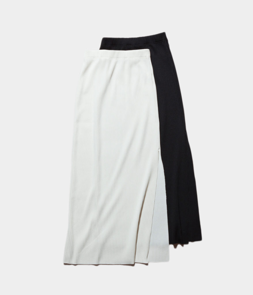 PHEENY フィーニー 19SS Pe/c wide rib side slit maxi skirt ワイドリブスリットマキシスカート