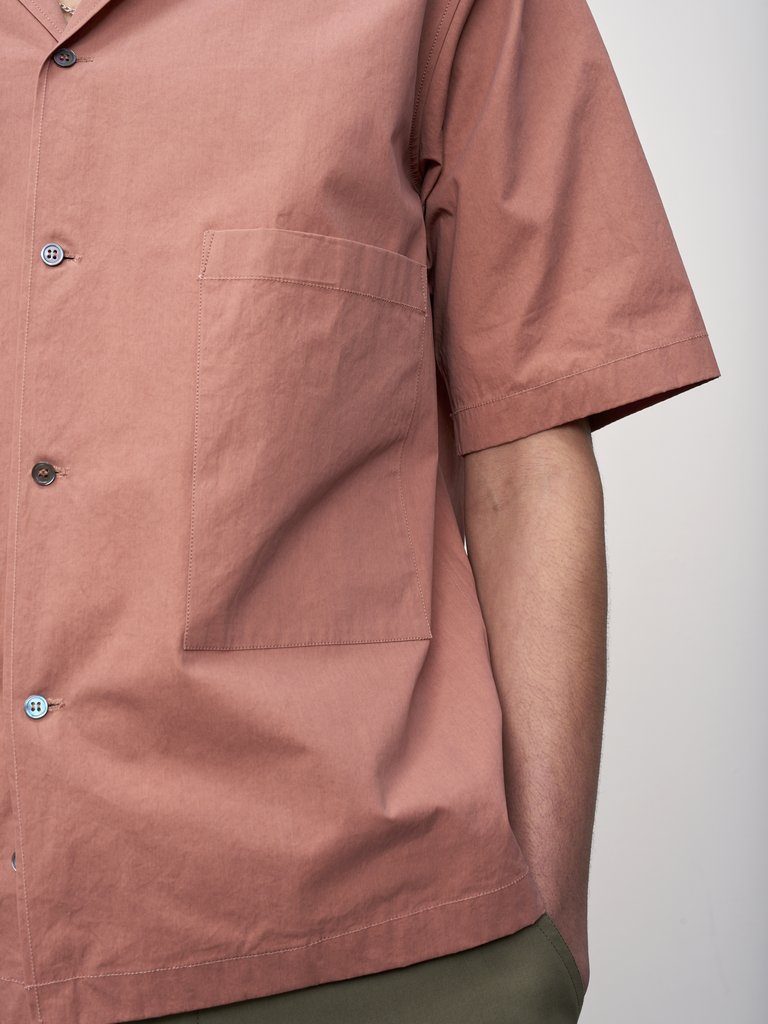 Studio Nicholson スタジオニコルソン COCKLE Paper Poplin Shirting-Short Sleeve Camp Collar Shirt 開襟シャツ